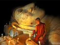 monk big buddha burma myanmar